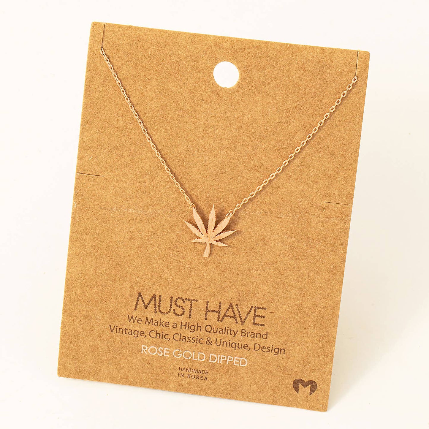 Cannabis Leaf Pendant Necklace | Gold Color