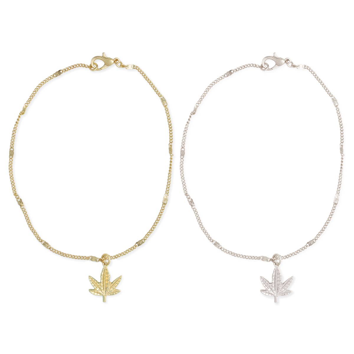 420 Friendly Cannabis Leaf Charm Anklet