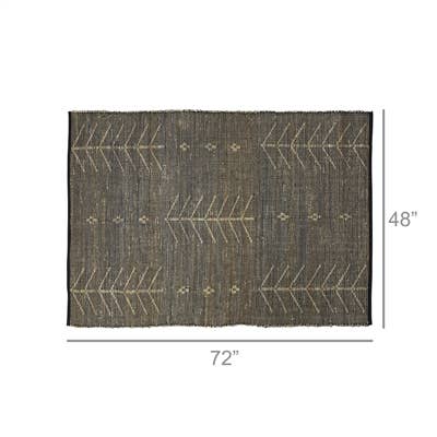 Malika Hemp Rug | Black 4x6