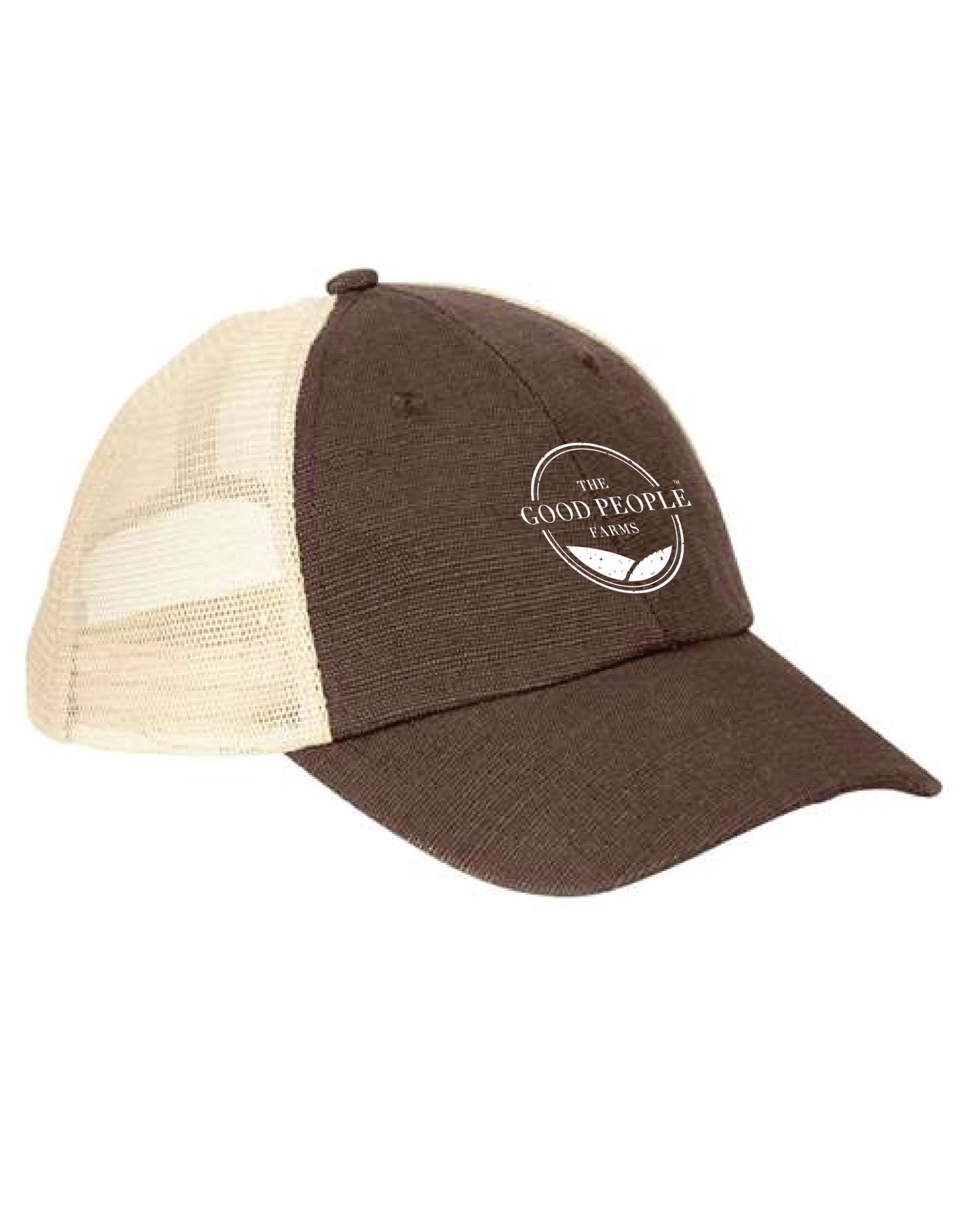 The Good People Farms | Washed Hemp Soft Mesh Trucker Hat | Sustainable Style