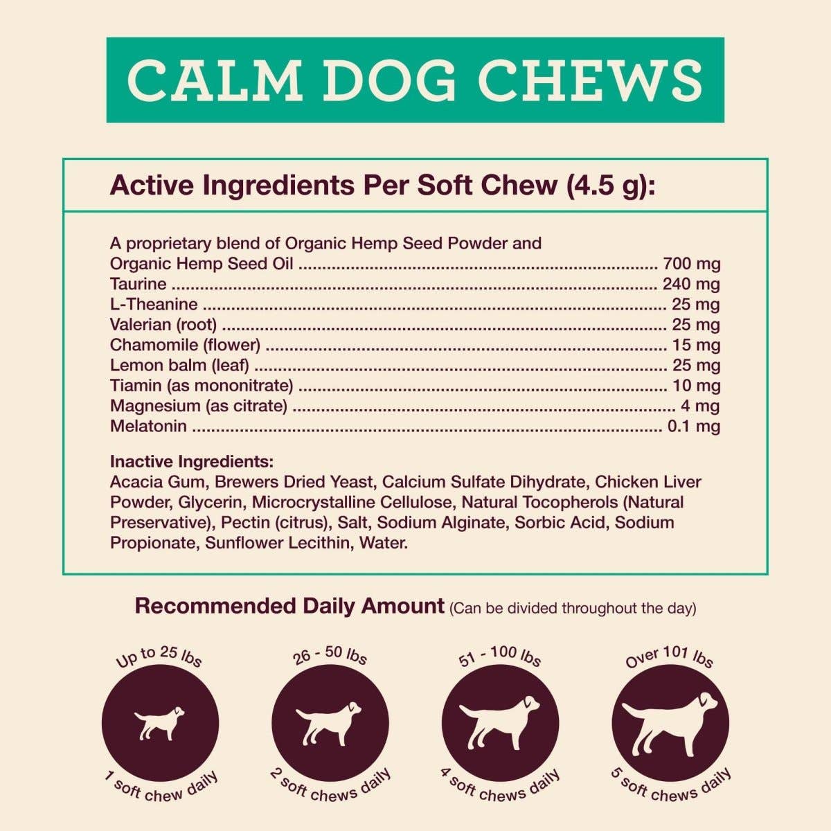 Hemp Well | Calm Dog Soft Chews | 60 Count