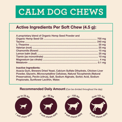 Hemp Well | Calm Dog Soft Chews | 60 Count