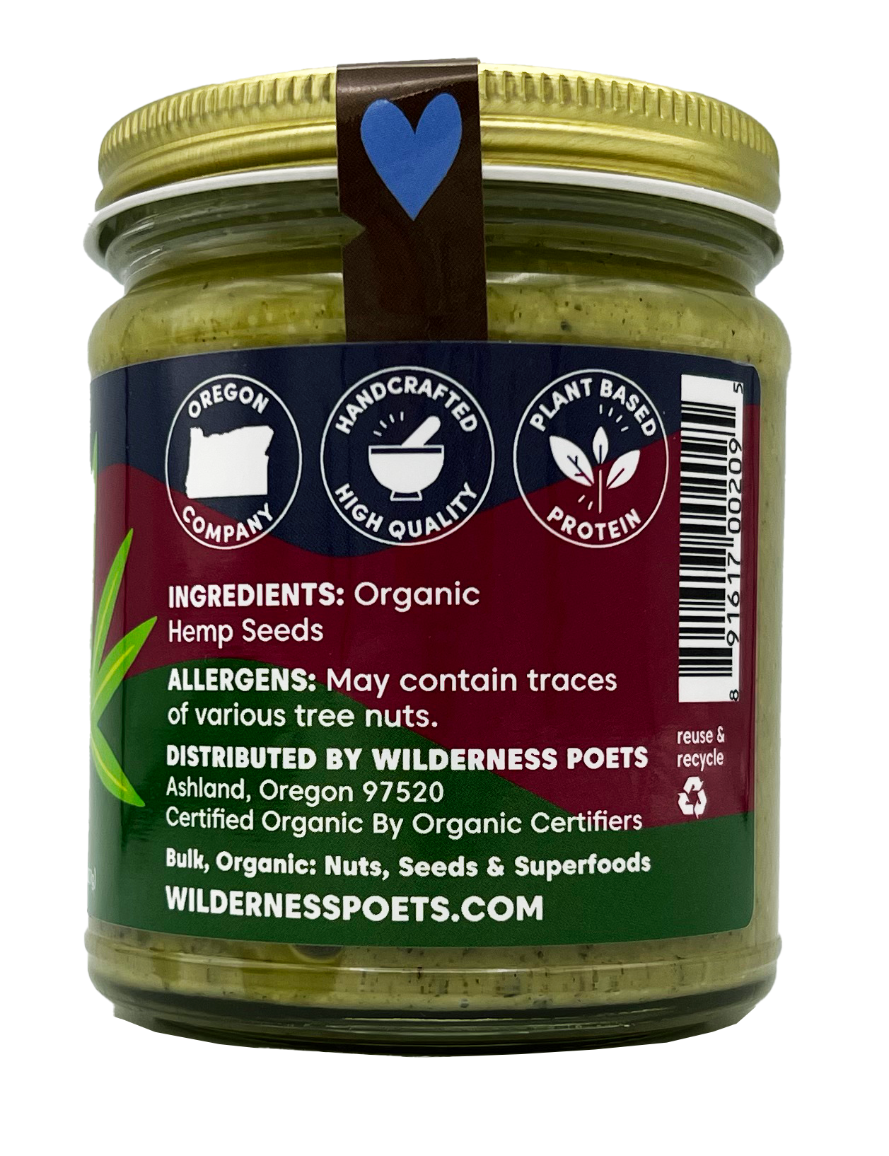 Organic Hemp Seed Butter | 8 oz