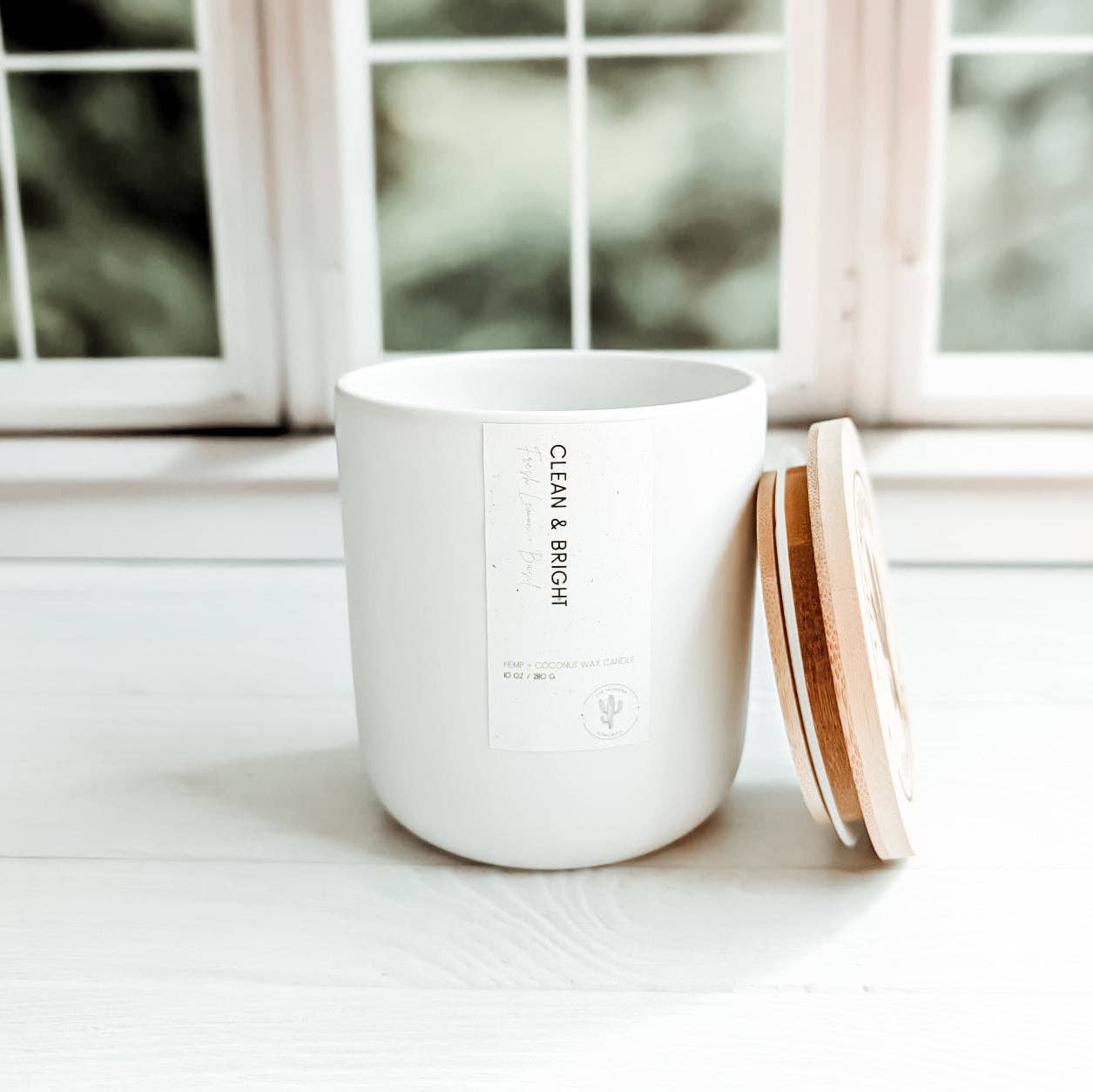 Clean & Bright | Farmhouse Hemp Candle | Lemon Basil | 10oz.