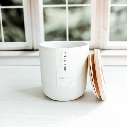 Clean & Bright | Farmhouse Hemp Candle | Lemon Basil | 10oz.