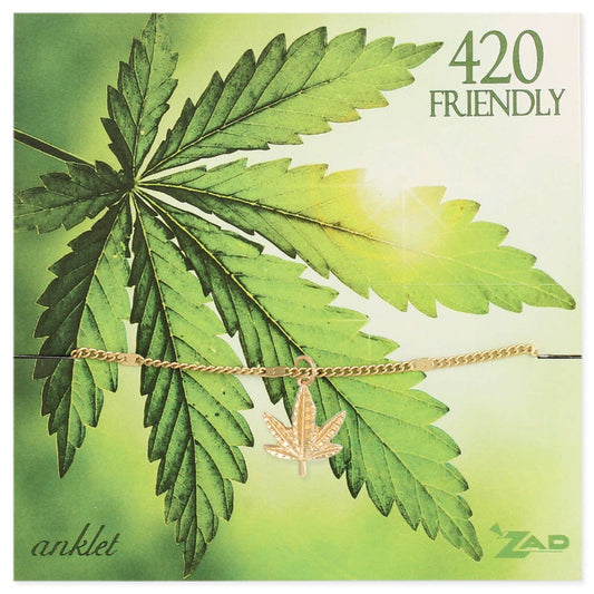 420 Friendly Cannabis Leaf Charm Anklet