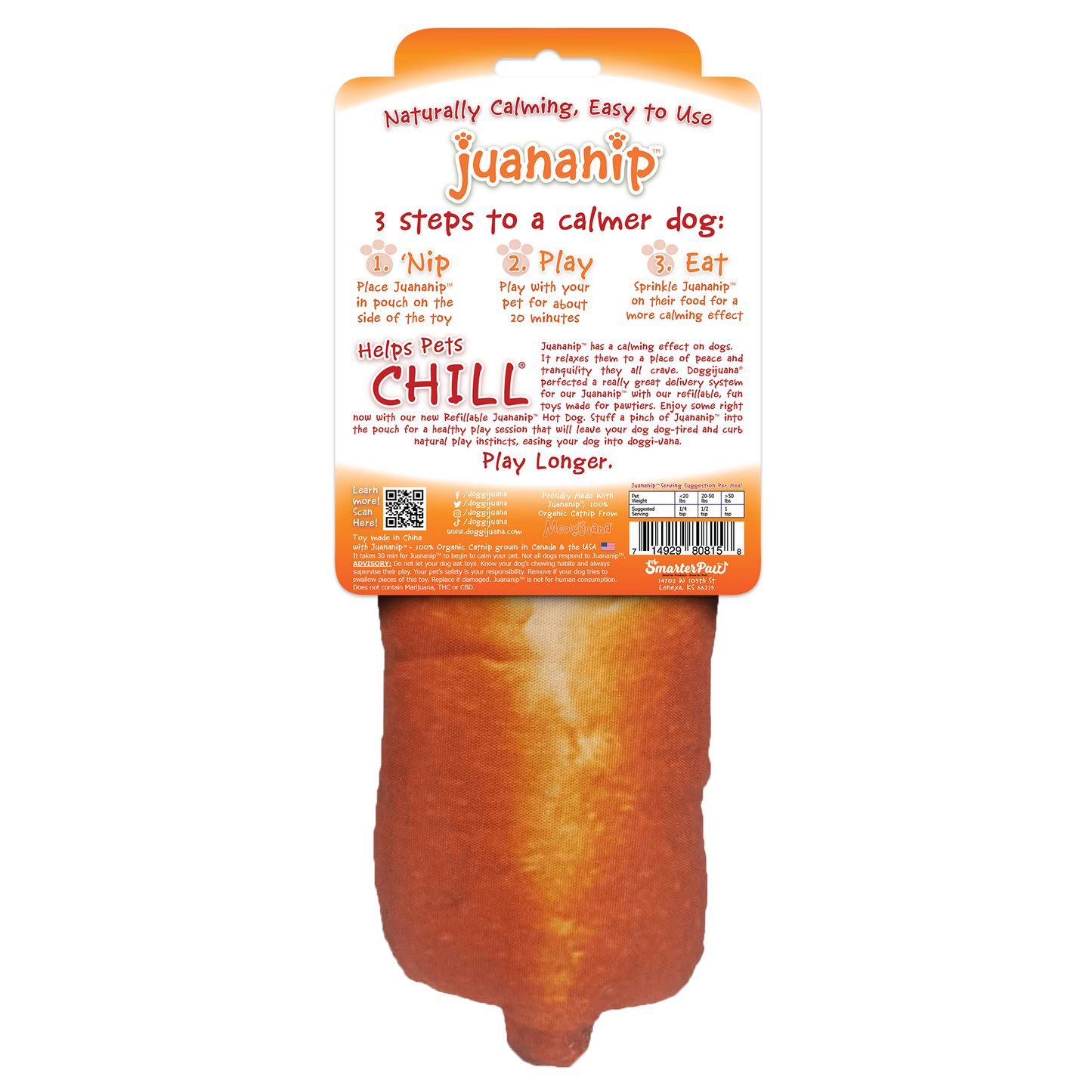 Doggijuana | Get the Munchies! | Hot Dog Refillable Dog Toy