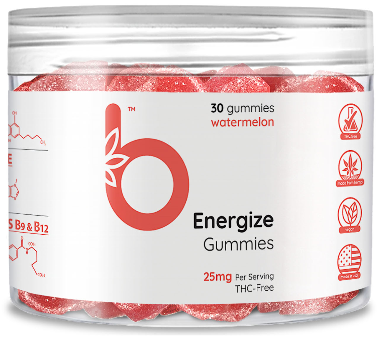Bloom Hemp | CBD Energize Gummies | Watermelon | Zero THC