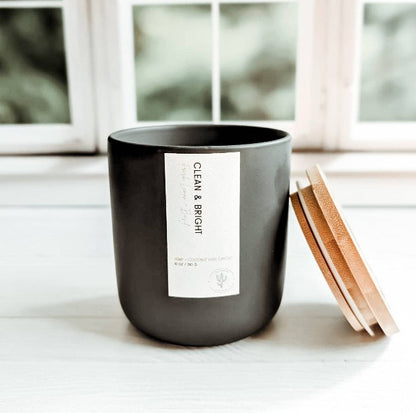 Clean & Bright | Farmhouse Hemp Candle | Lemon Basil | 10oz.