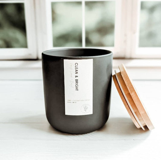 Clean & Bright | Farmhouse Hemp Candle | Lemon Basil | 10oz.