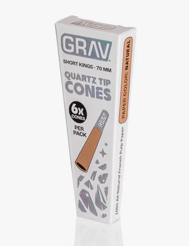 GRAV Short Kings Quartz Tip Cones | 6 Pack