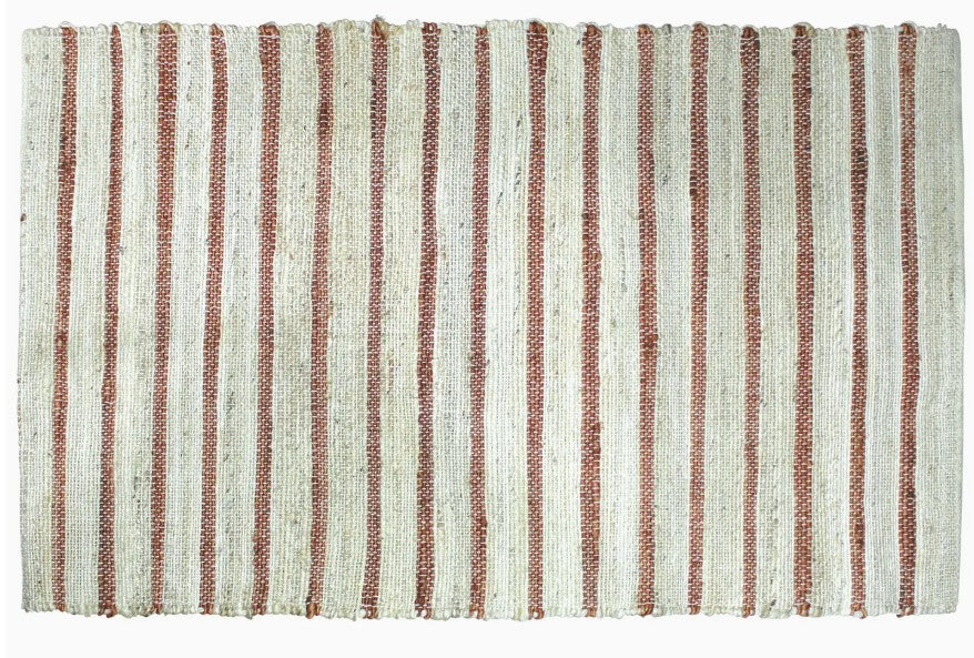 Aberdean Cotton & Hemp Rug | Rust Stripe 2x3