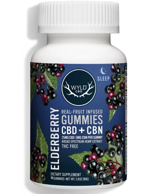 Elderberry | 5:1 CBD:CBN Gummies | 250mg Total | WYLD CBD