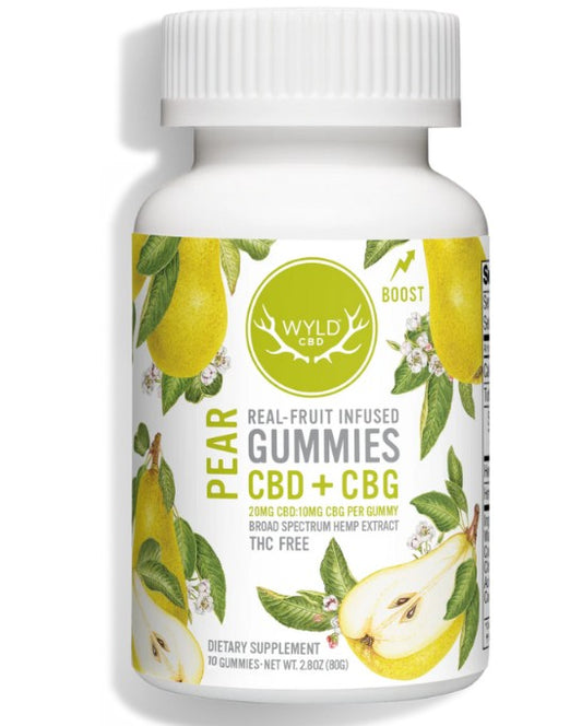 Pear | 2:1 CBD:CBG Gummies | 200mg Total | WYLD CBD