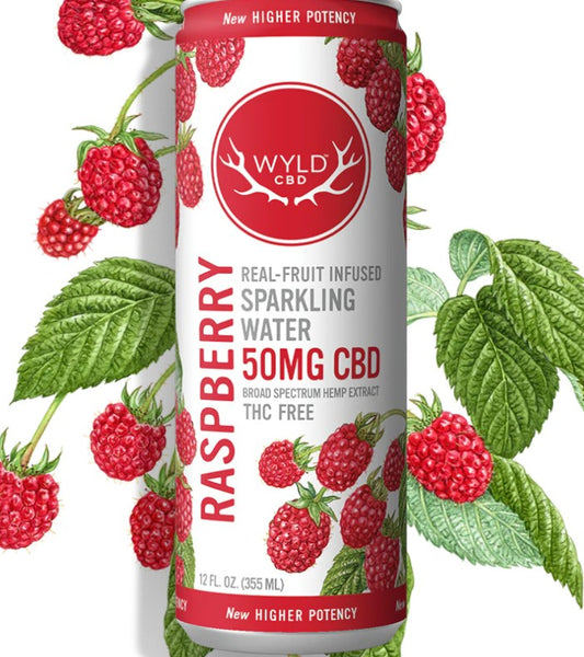 Raspberry CBD Sparkling Water | 50mg | WYLD CBD