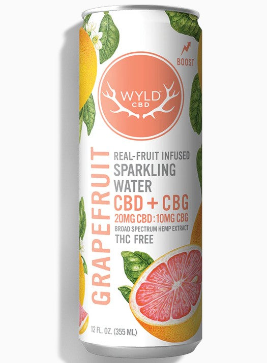 Grapefruit CBD Sparkling Water | 20mg CBD : 10mg CBG | WYLD CBD