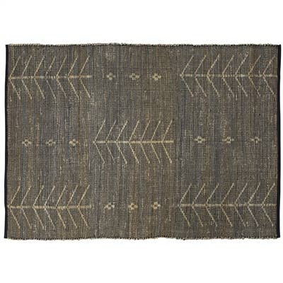 Malika Hemp Rug | Black 4x6