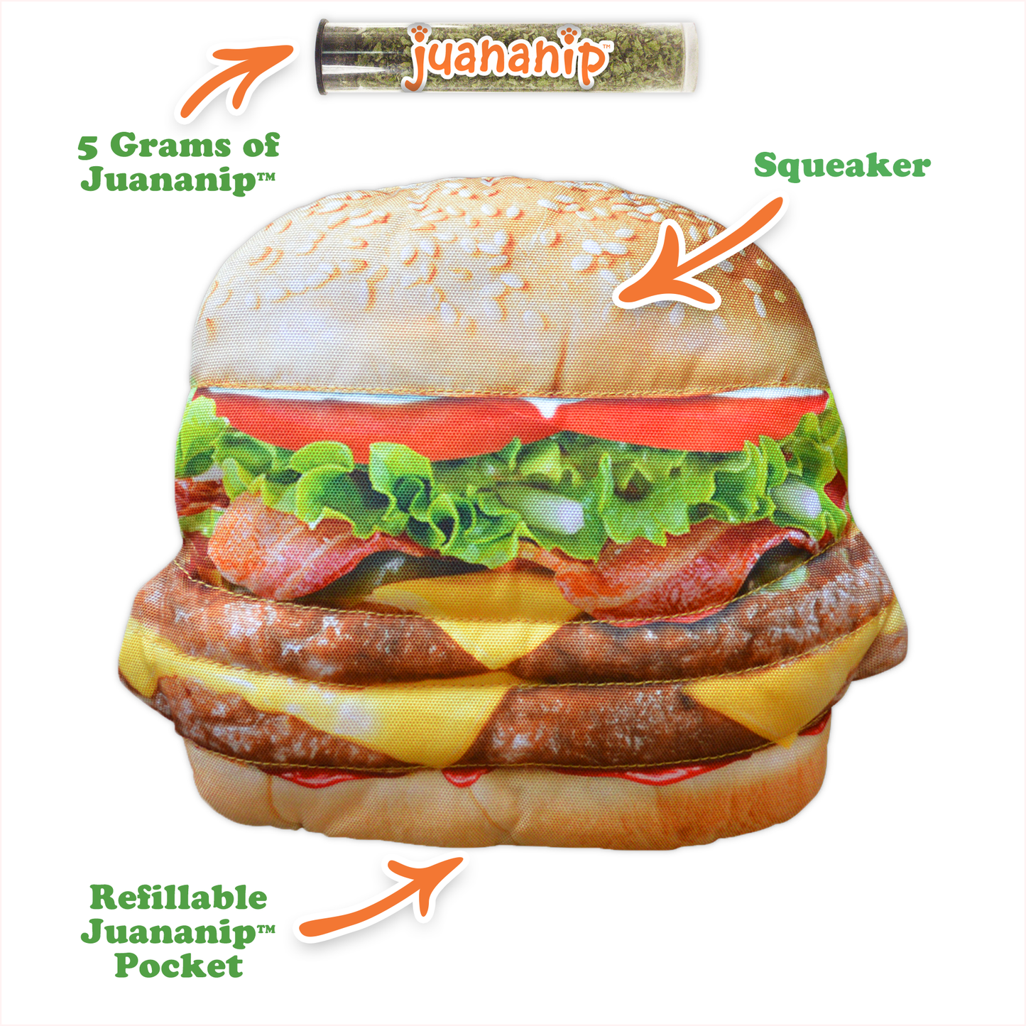 Doggijuana | Get the Munchies ! | Cheeseburger Refillable Dog Toy