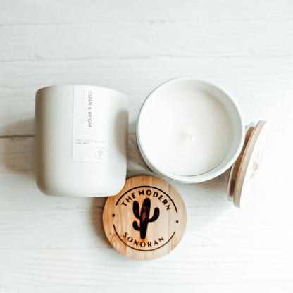 Clean & Bright | Farmhouse Hemp Candle | Lemon Basil | 10oz.
