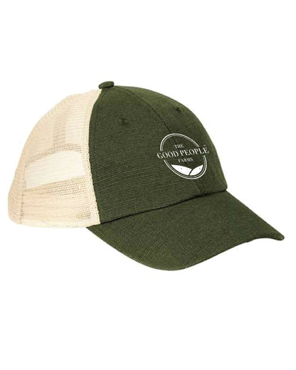 The Good People Farms | Washed Hemp Soft Mesh Trucker Hat | Sustainable Style